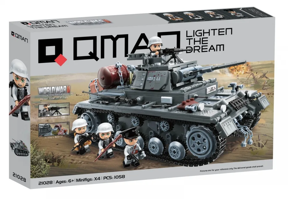 Конструктор, Qman, Германски танк Panzer III, 1058 части
