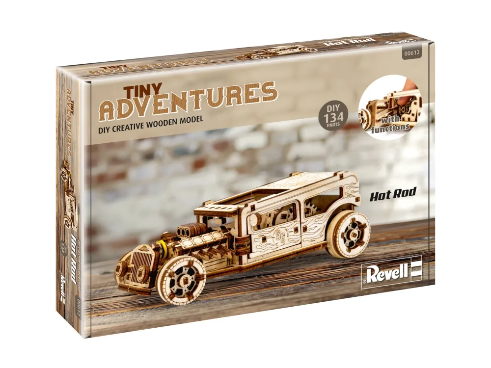 Сглобяем модел от дърво, Revell, Малки приключения, Hot Rod, 141 части