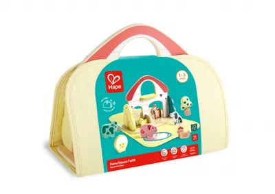 Дървен комплект за игра, Hape, Малка ферма, 10 части