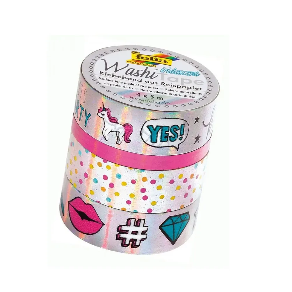 Комплект лепенки за декорации, WASHI TAPE, Еднорози,3 бр.