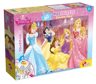 Пъзел, Lisciani, Disney Princess, Двулицев пъзел 60 части