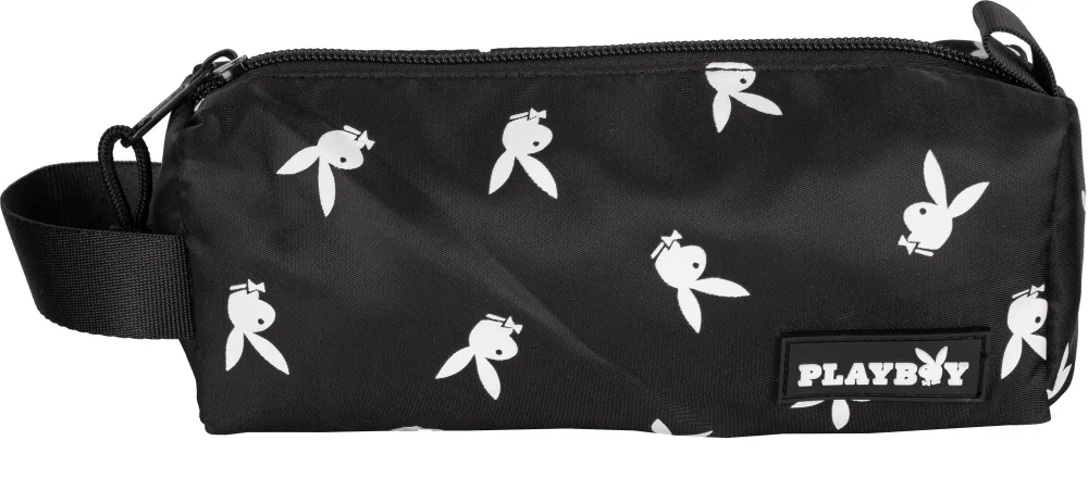 Несесер, Playboy, Bunny Pattern, 21 x 8 x 8 см, Черен