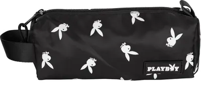 Несесер, Playboy, Bunny Pattern, 21 x 8 x 8 см, Черен