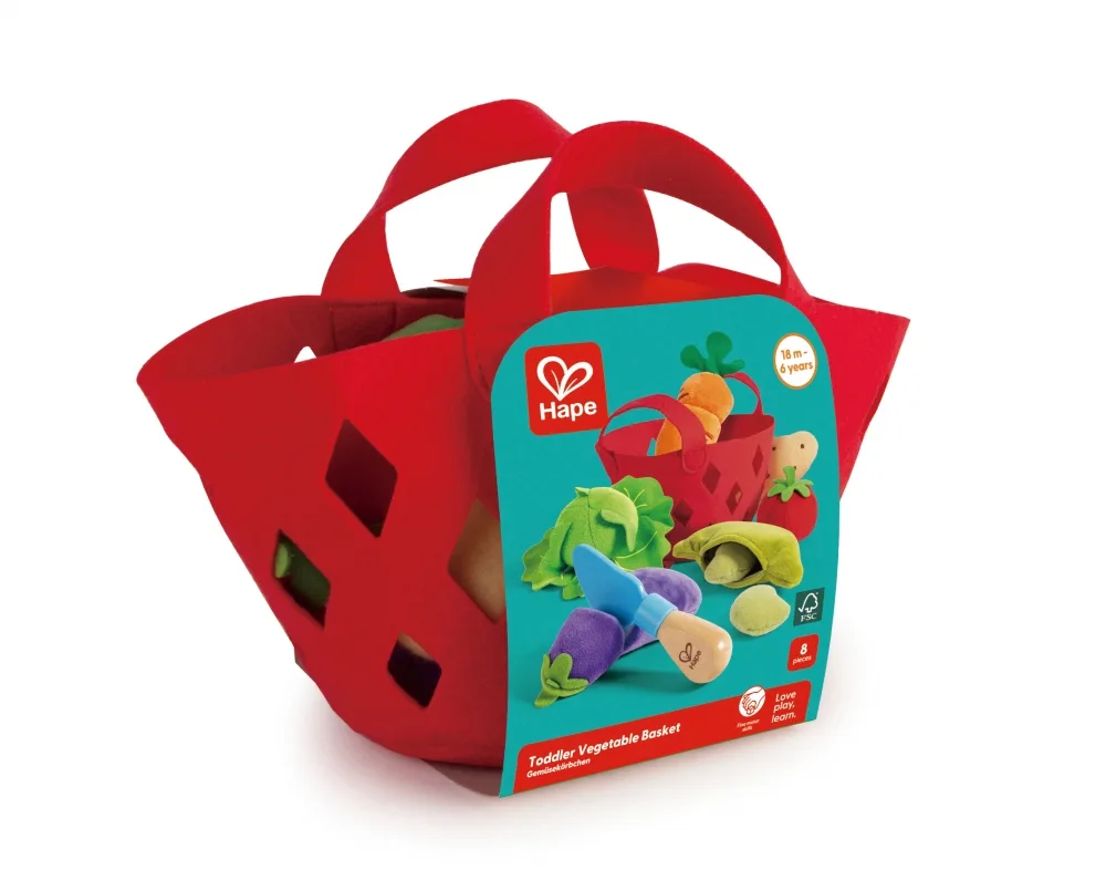 Игрален комплект, Hape, Кошница със зеленчуци, 8 части