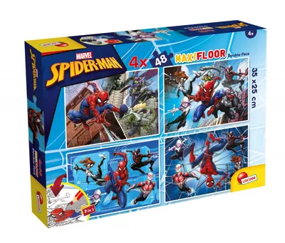 Пъзел, Lisciani, Spider-man, Двулицев пъзел 4 x 48 части
