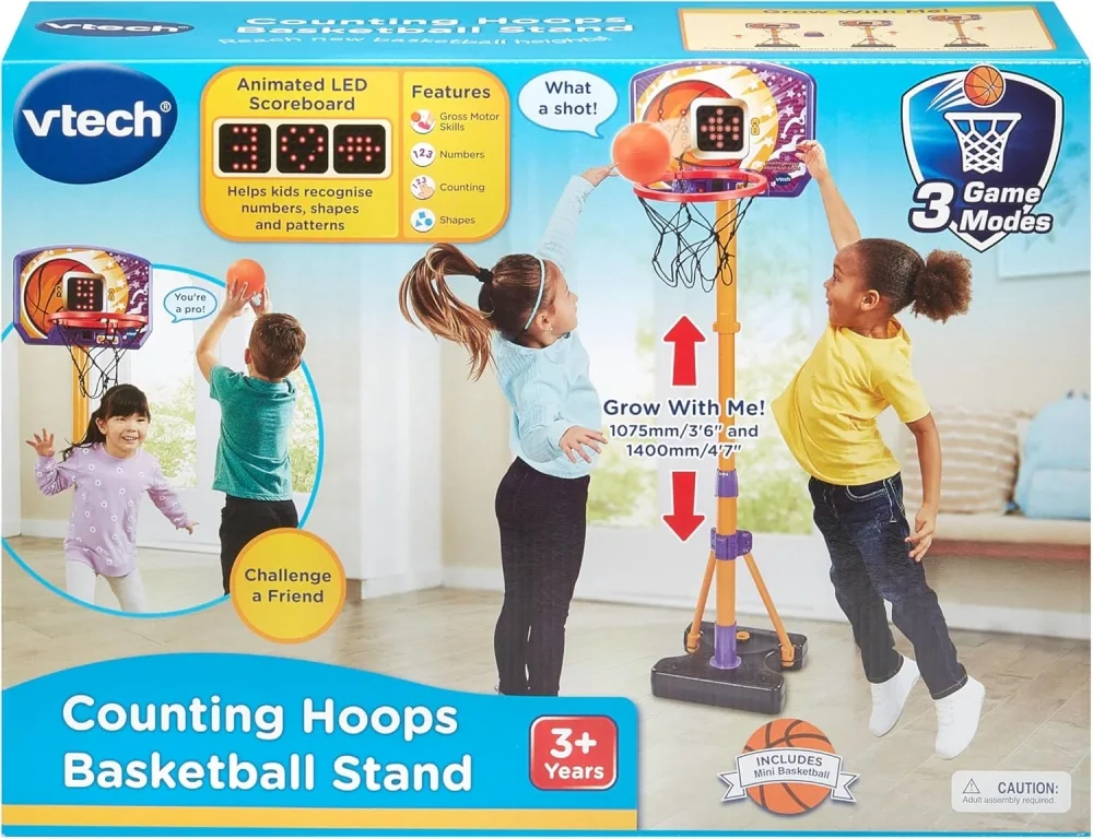 Интерактивна играчка, Vtech, Баскетболен кош със стойка и брояч