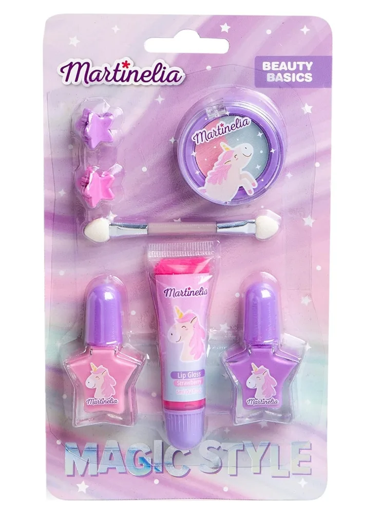 Козметичен комплект, Martinelia, Малък еднорог, Лилав, 7 части