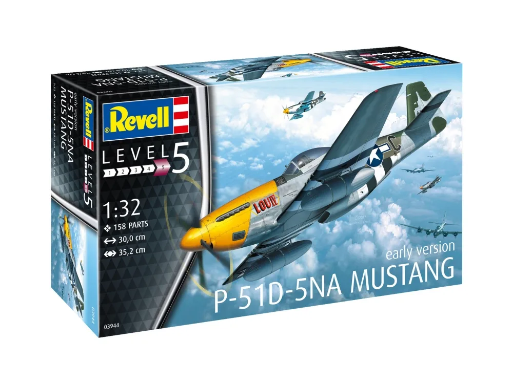 Сглобяем модел, Revell, Изтребител P-51D-5NA Mustang, 158 части