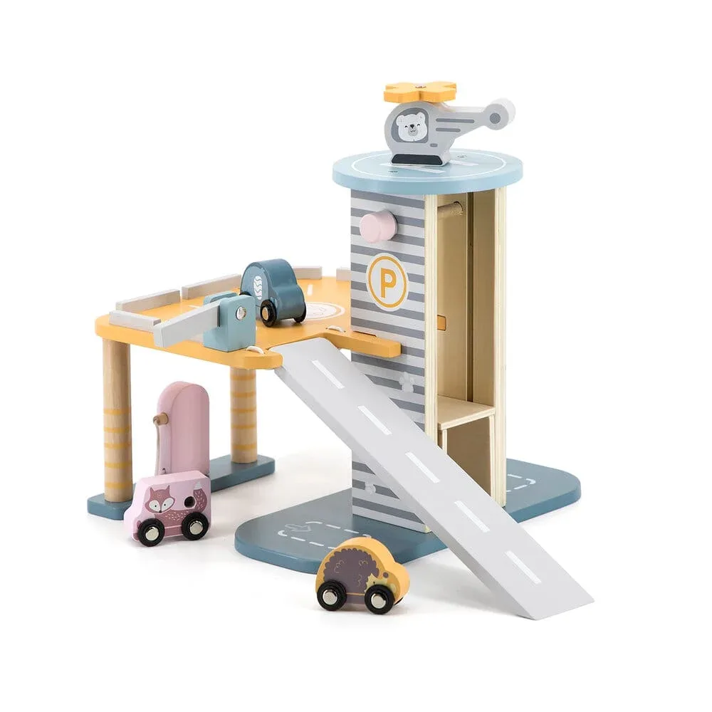 Дървена играчка VIGA - Паркинг - гараж