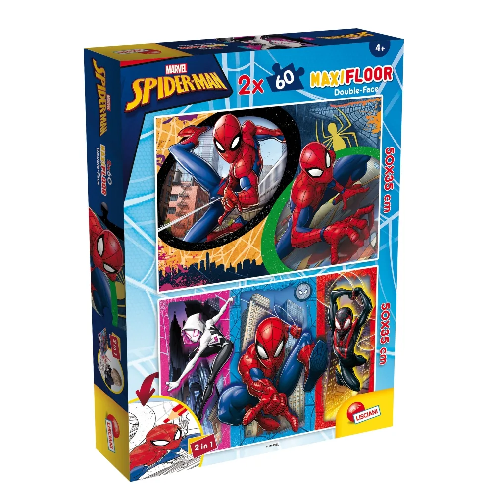 Пъзел, Lisciani, Spider-man, Двулицев пъзел 2 x 60 части