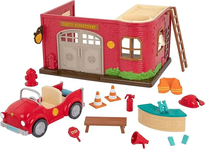 Комплект за игра, Battat, Li'l Woodzeez, Пожарна станция