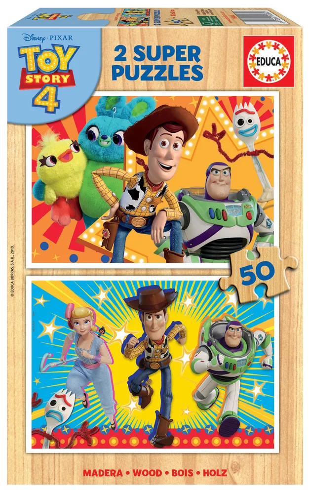 Дървен пъзел, Educa, Играта на играчките 4, 2х50 части