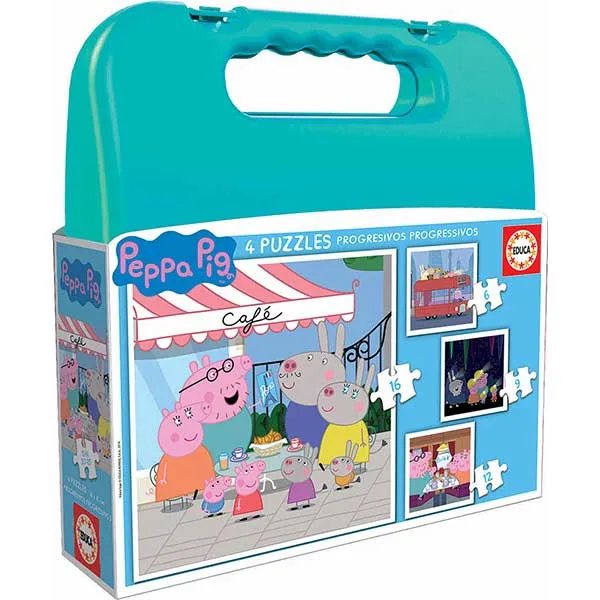 Пъзел в куфарче, Educa, Peppa Pig, 12-16-20-25 части