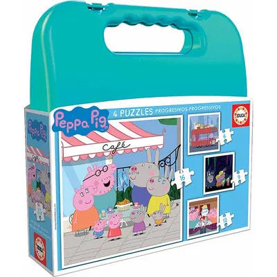 Пъзел в куфарче, Educa, Peppa Pig, 12-16-20-25 части