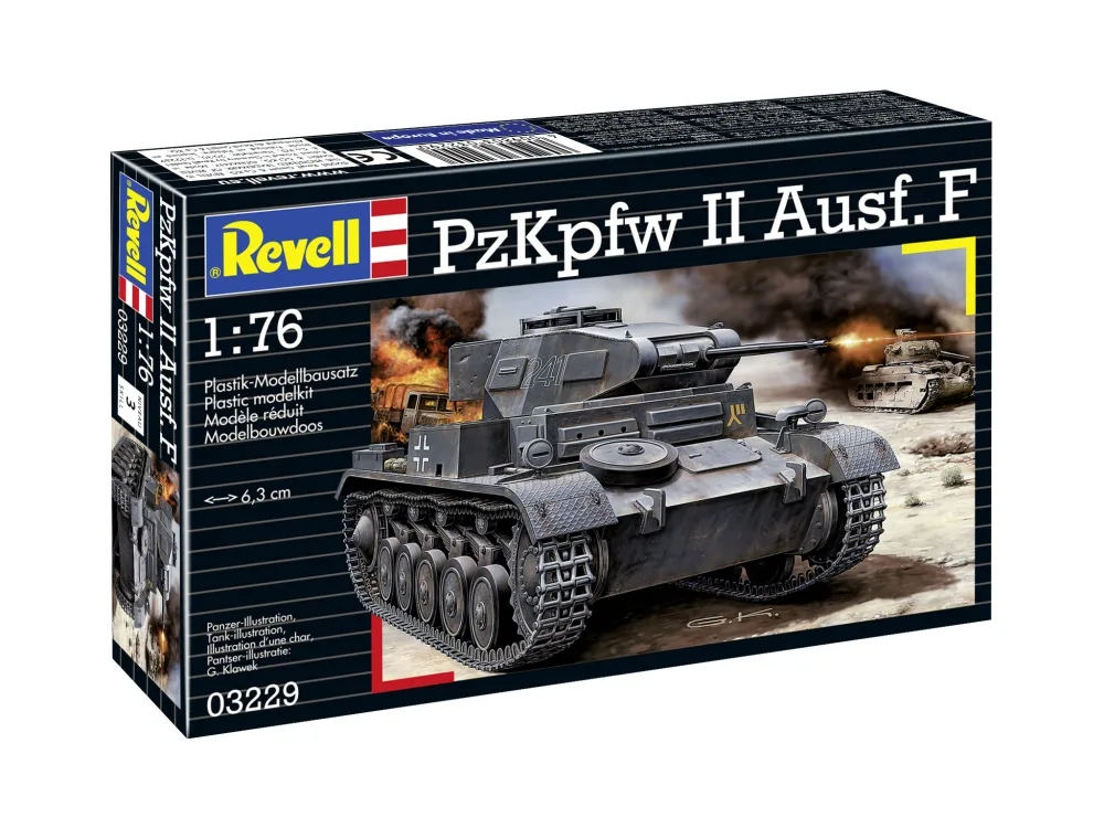 Сглобяем модел, Revell, Германски танк от Втората световна война PzKpfw II Ausf. F, 61 части