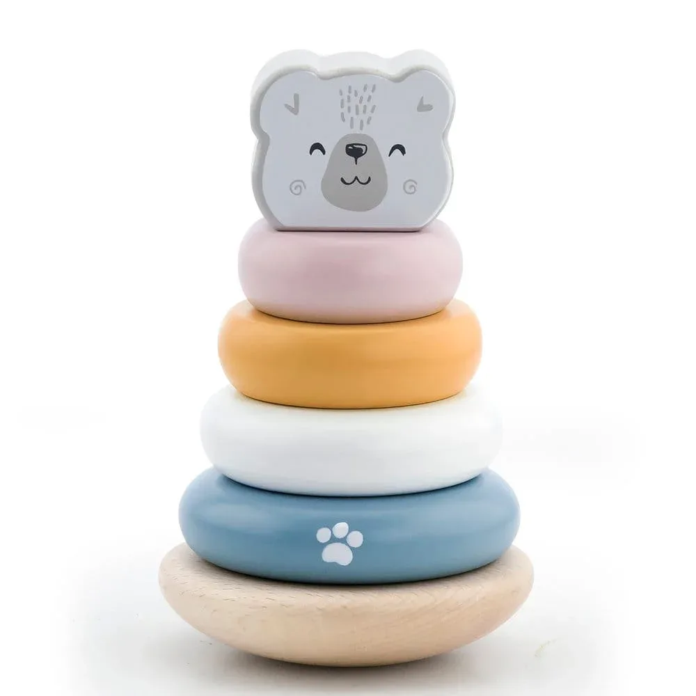 Дървена играчка за нанизване VIGA - Мече PolarB (Ханойска кула)