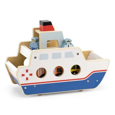 Дървена играчка кораб - ферибот