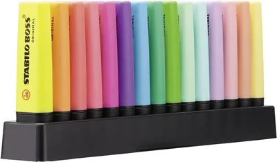 Комплект текст маркери, Stabilo, Boss Original Deskset, 15 цвята