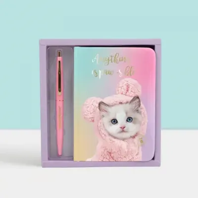 Комплект тефтерче с химикалка в кутия, Котето Мауси