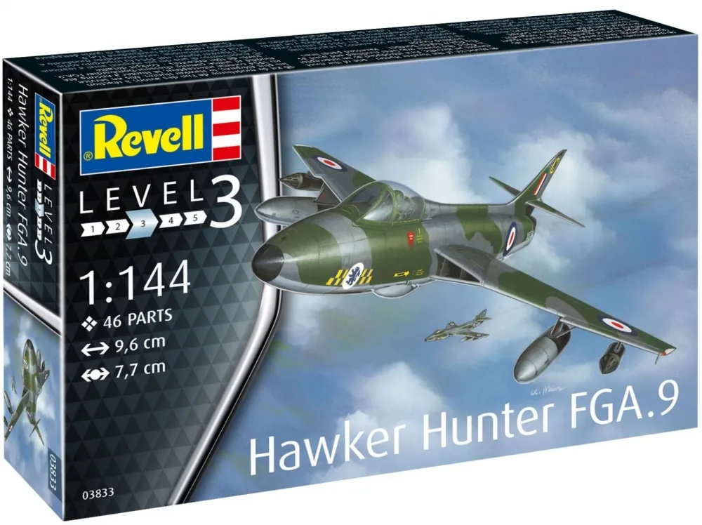 Сглобяем модел, Revell, Самолет Hawker Hunter FGA.9, 46 части