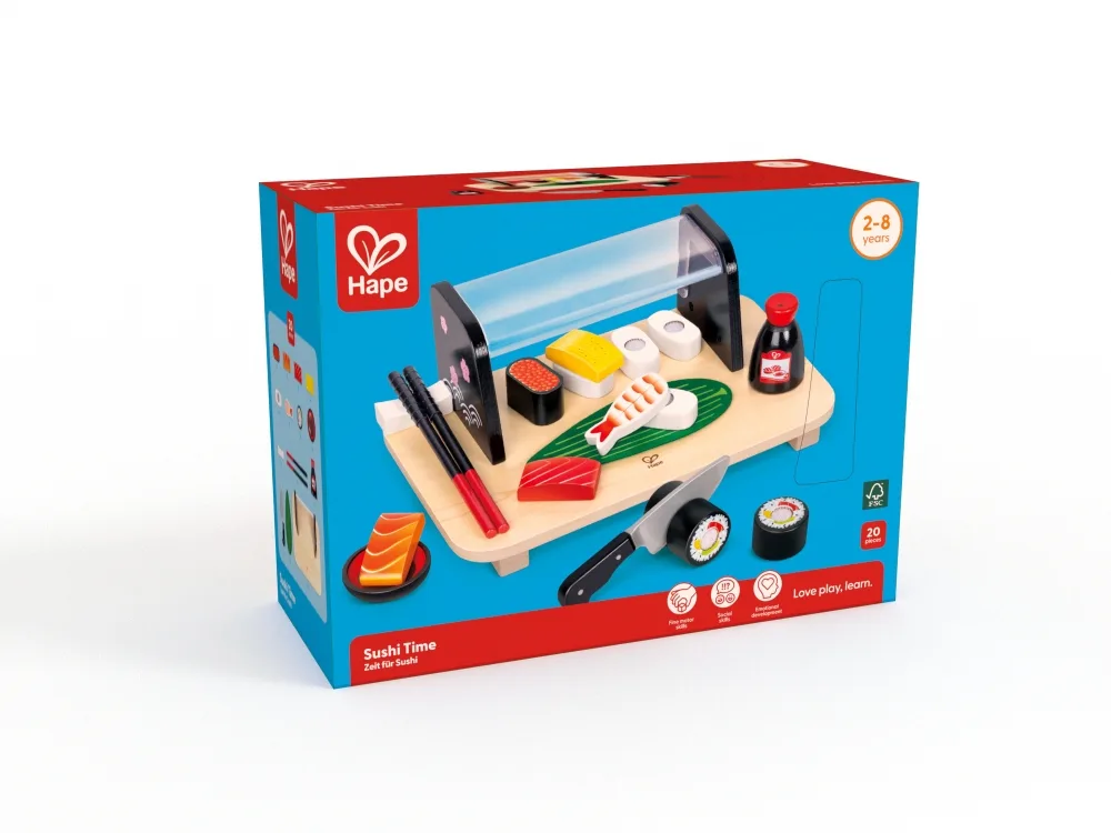 Дървен комплект, Hape, Време за суши, 11 части