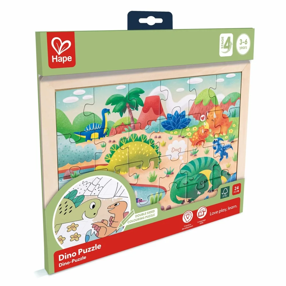 Дървен пъзел, Hape, Динозаври, 24 части