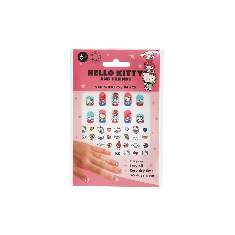 Детски стикери за нокти Hello Kitty and friends, 80 бр.