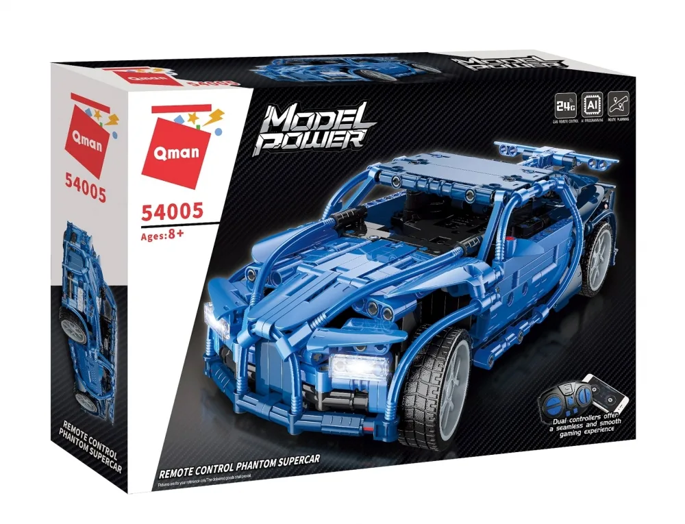Конструктор, Qman, Model Power, Супер автомобил Фантом с RC управление, 531 части