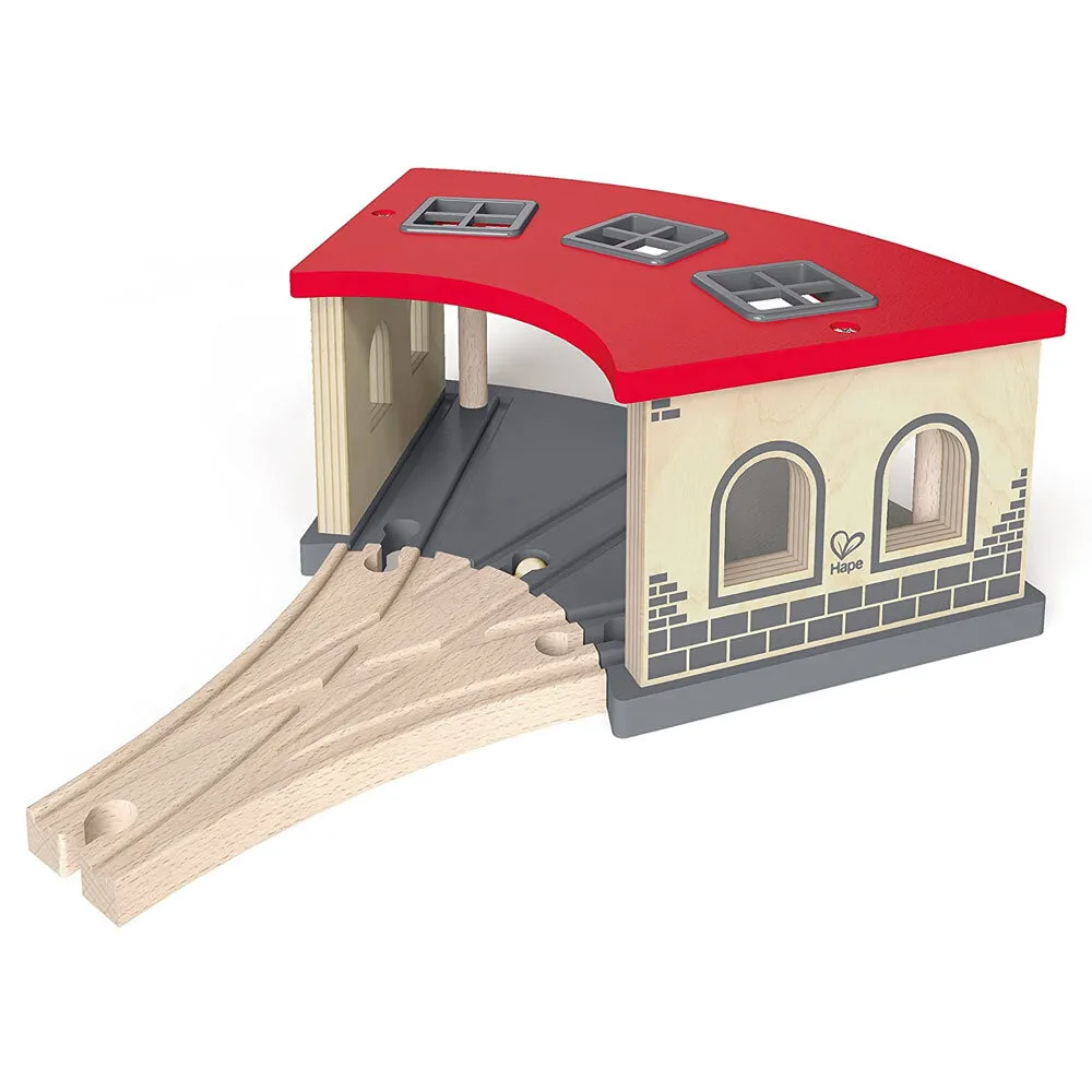 Дървена играчка, Hape, Влаково депо, 28.7 x 17.8 x 10.9 см