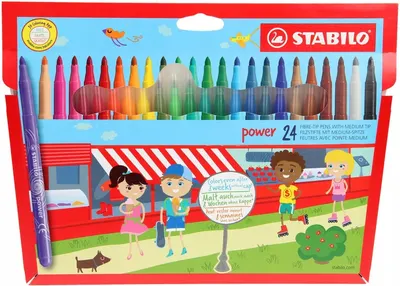 Комплект флумастери, Stabilo, Power, 24 цвята