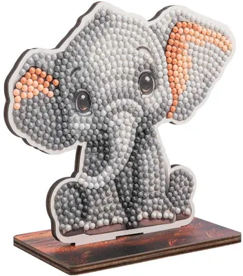 Комплект за диамантена бродерия, Craft Buddy, Crystal Art Buddies, Слон, 7 части