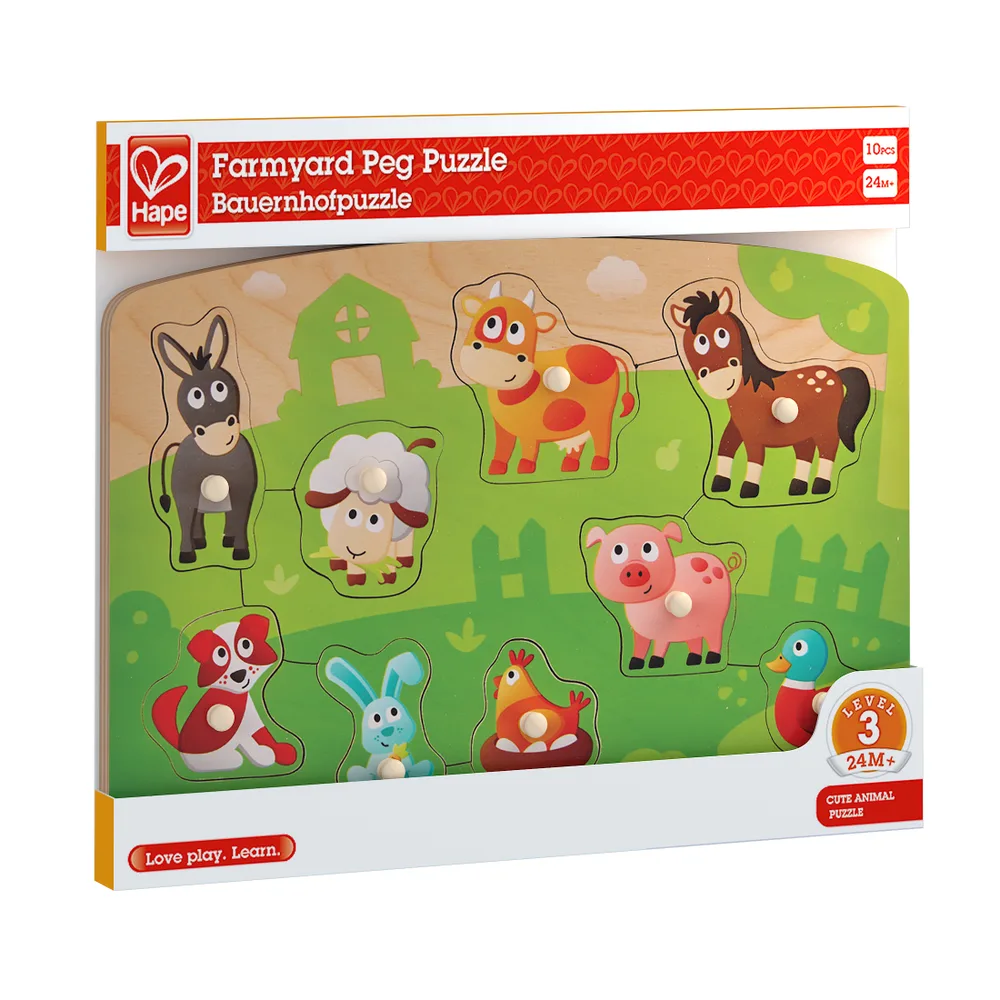 Дървен пъзел, Hape, Домашни животни, 10 части