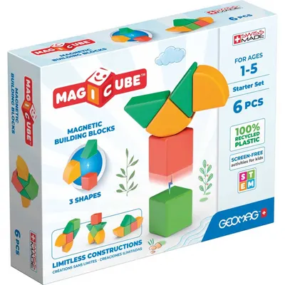 Магнитен конструктор, Geomag, Magicube, Стартов комплект, 6 части
