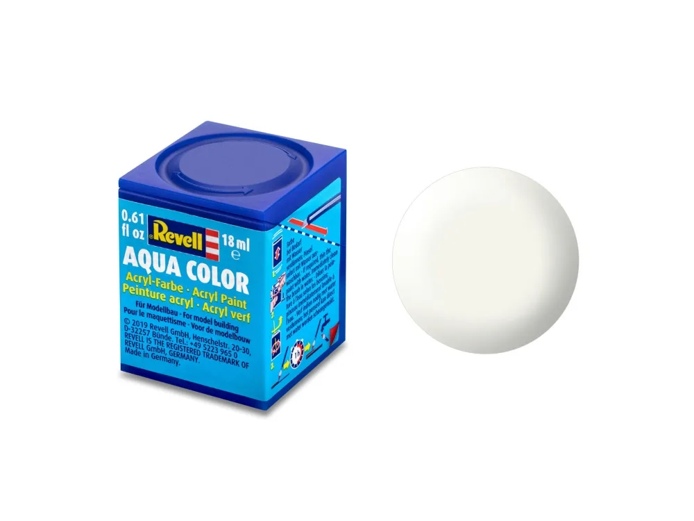 Акрилна боя, Revell, Aqua Color, Копринено бяло, 18 мл