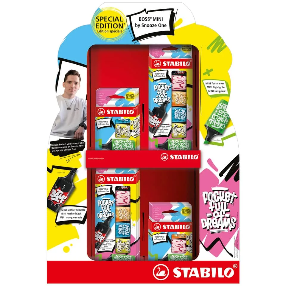 Дисплей текст маркери, Stabilo, Boss Mini, Snooze One, 72 бр.