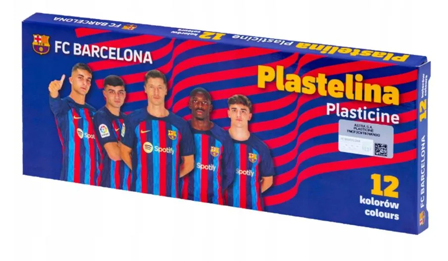 Комплект пластилин, Astra, FC Barcelona, 12 цвята