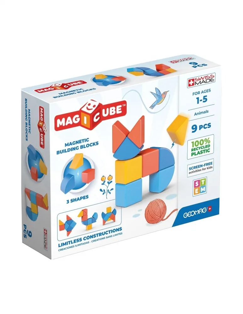 Магнитен конструктор, Geomag, Magicube, Животни, 9 части