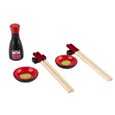 Дървен готварски комплект, Hape, Суши, 21 части