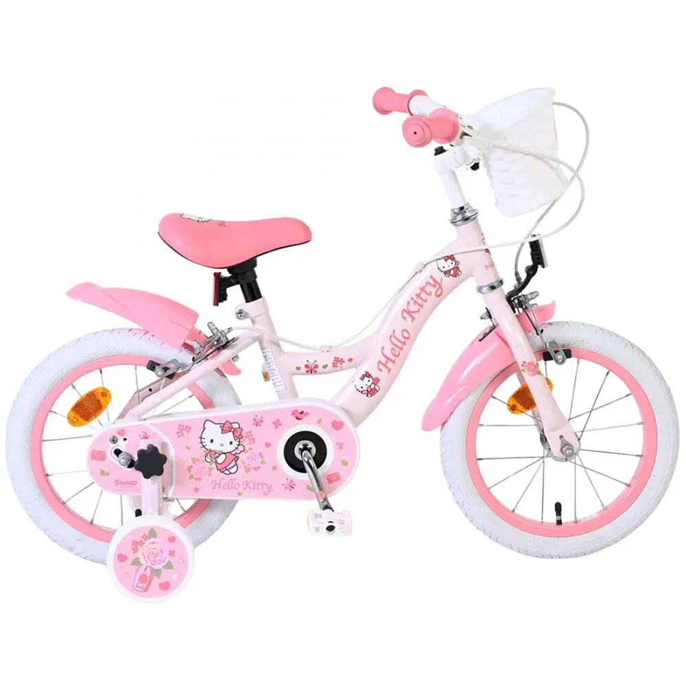 Детски велосипед с помощни колела, Hello Kitty, 14 инча