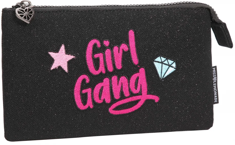 Несесер, Miss Lemonade, Girl Gang, 12 x 22 x 1 cm, Черен