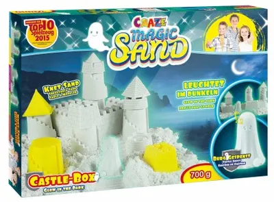Комплект магически пясък, Craze, Фосфоресциращ замък, 700 гр.