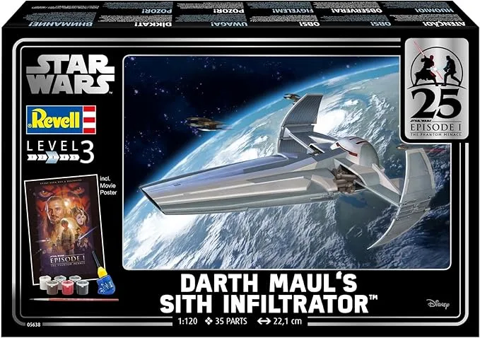Сглобяем модел, Revell, Подаръчен комплект Darth Maul's Sith Infiltrator, с аксесоари