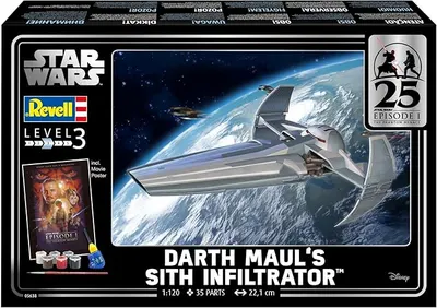 Сглобяем модел, Revell, Подаръчен комплект Darth Maul's Sith Infiltrator, с аксесоари