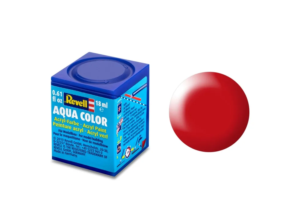 Акрилна боя, Revell, Aqua Color, Копринено лимонено червено, 18 мл