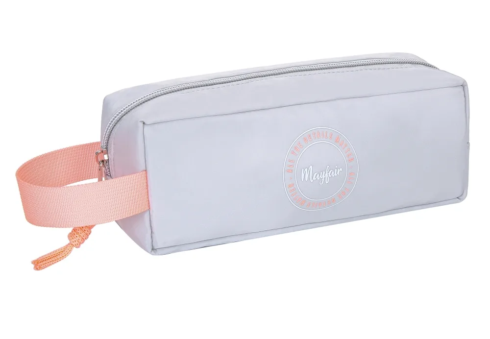Ученически несесер, Kstationery, Mayfair, Neon Vibes, 22 x 8.5 x 5.5 cm, Сив