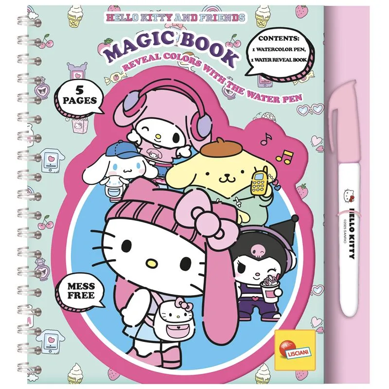 Творчески комплект, Lisciani, Hello Kitty, Книжка за рисуване с вода, Hello Kitty и приятели