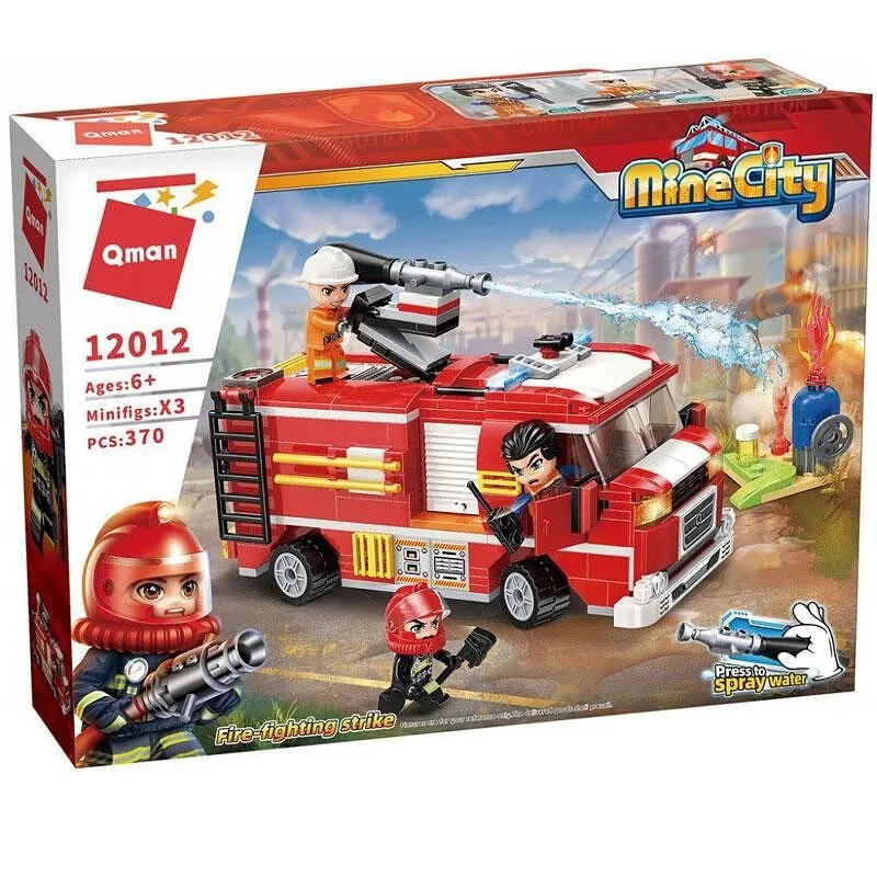 Конструктор, Qman, MineCity, Противопожарна кола, 370 части