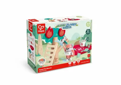 Дървен комплект, Hape, спасителна служба, 17 части