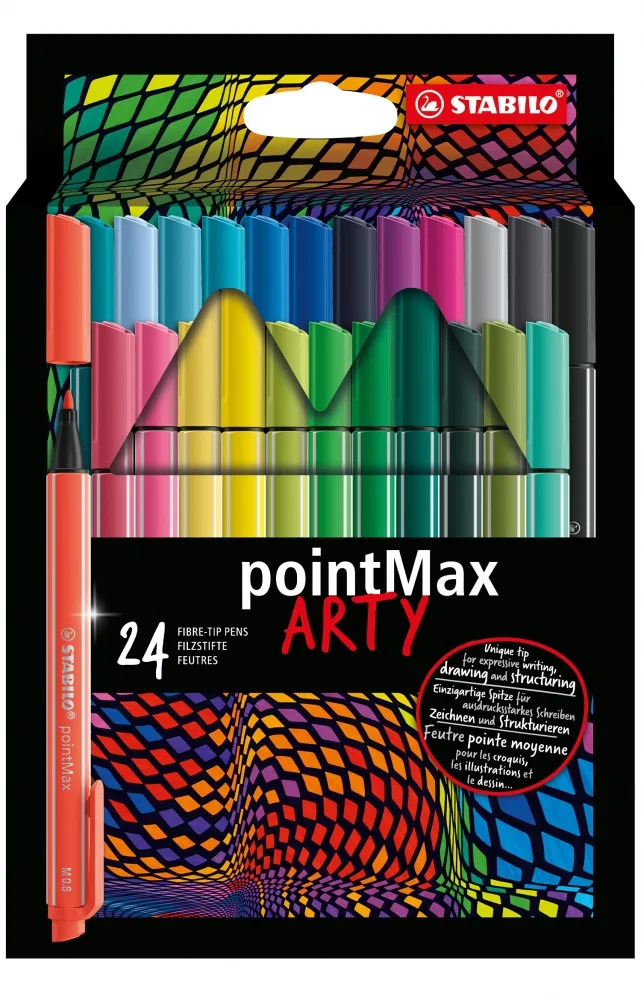 Комплект флумастери, Stabilo, pointMax Arty, 24 цвята