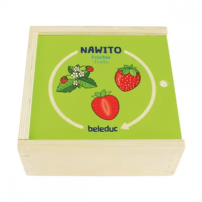 Дървена логическа игра с пъзел, Beleduc, Nawito, Плодове, 30 части